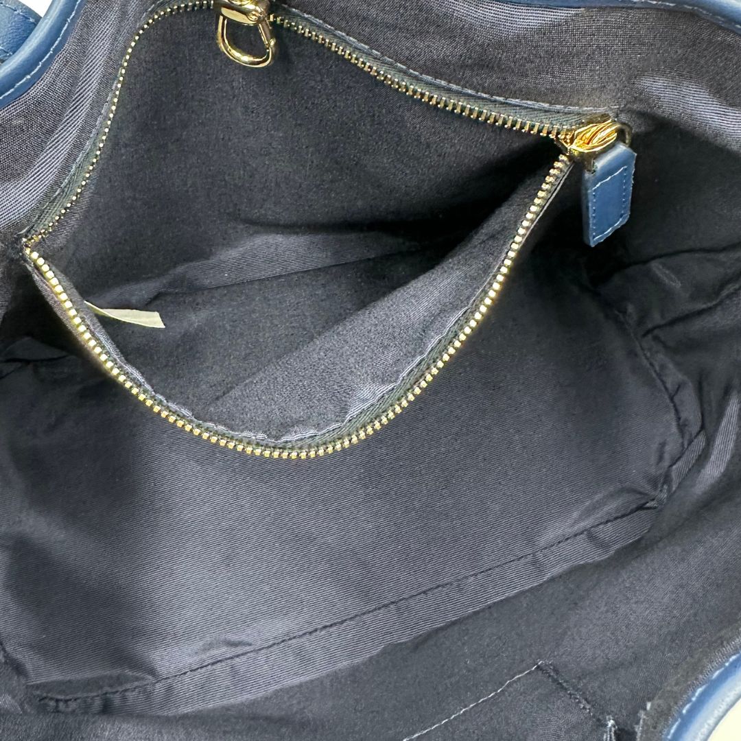 interno Shopping Borbonese con trama occhio di pernice sui toni del blu, di lusso, originale, usat