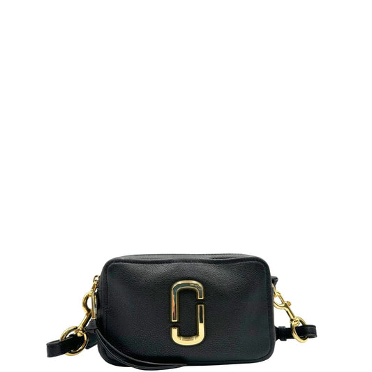 front The Softshot in pelle nera martellata, di lusso, originale, eccellenti condizioni.