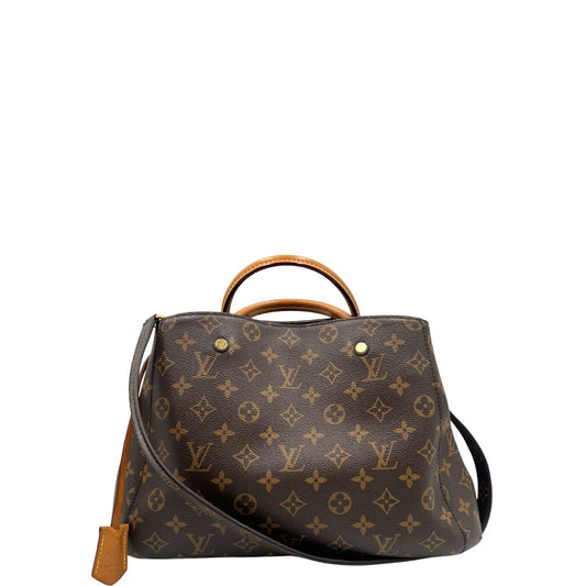 front Borsa LV Montaigne nella versione MM in canvas monogram, di lusso, originale, ottime condizioni, usata.