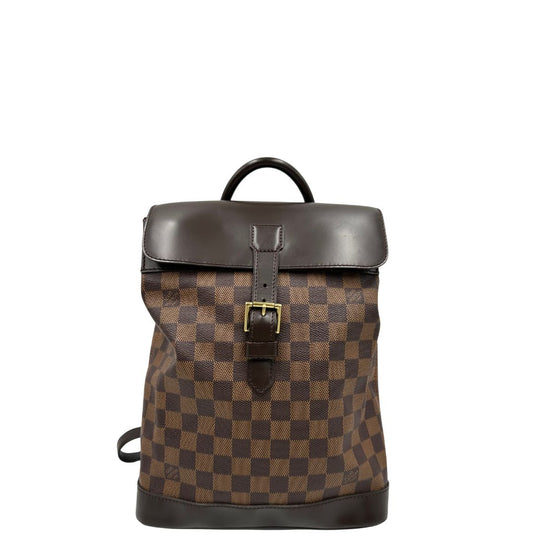 front Zaino LV Soho in canvas Damier Ebene, di lusso, originale, ottime condizioni, usato.