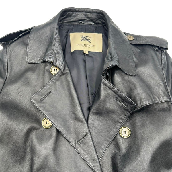 Trench di pelle Burberry nero tg. L