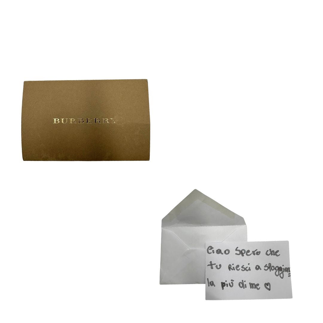 Borsa Burberry in canvas trama tartan e finiture in pelle testa di moro, di lusso, originale, ottime condizioni.