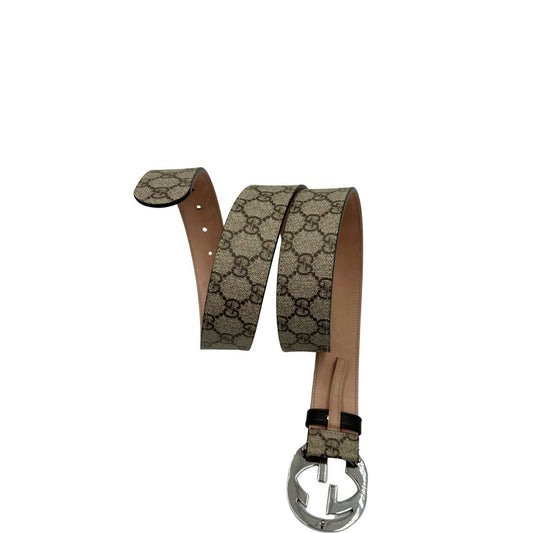 Cintura gucci in canvas GG beige, di lusso, originale, ottime condizioni, usata.