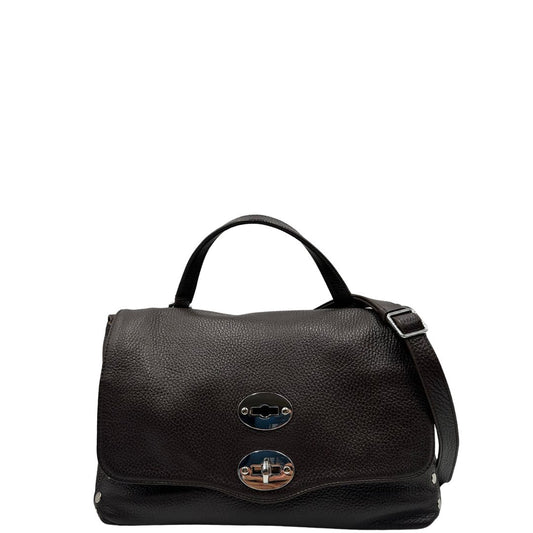 front Postina in pelle nera nella versione small, di lusso, originale, ottime condizioni, usata