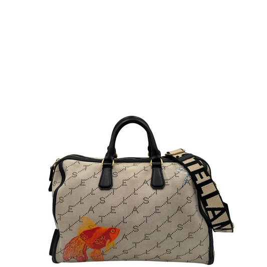 front Borsa Stella McCartney in tessuto logato in versione limited edition, di lusso, originale, ottime condizioni, usata.