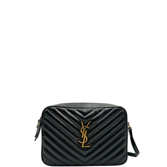 front Borsa Saint Laurent, iconiche iniziali ysl al centro e impunture trapuntate a “y”, di lusso, originale, ottime condizioni, usata.