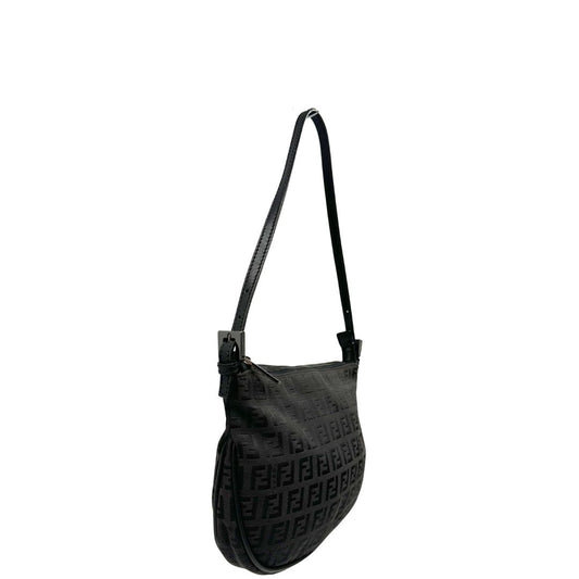 lato Borsa Fendi nera trama Zucchino, di lusso, originale, ottime condizioni, usata.