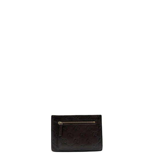 Portacarte Gucci in pelle marrone trama Guccissima, di lusso, originale, ottime condizioni, usato.