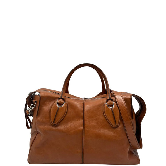 Borsa Tod's in pelle marrone indossabile a tracolla, a spalla o a mano, di lusso, originale, ottime condizioni.