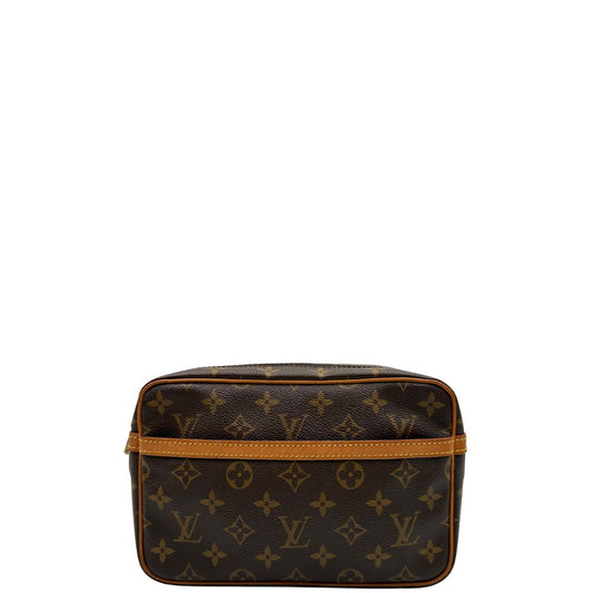 front Pochette Compiègne Louis Vuitton in canvas marrone monogram con parti metalliche dorate, di lusso, originale, ottime condizioni, usata.