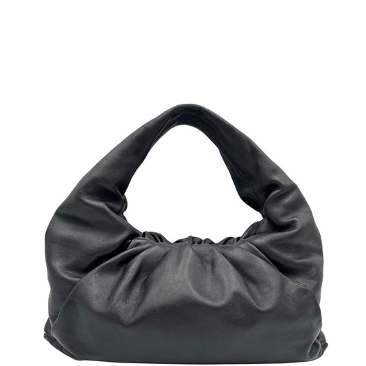 front Borsa Bottega Veneta Hobo in morbida pelle nera, di lusso, originale, ottime condizioni, usata