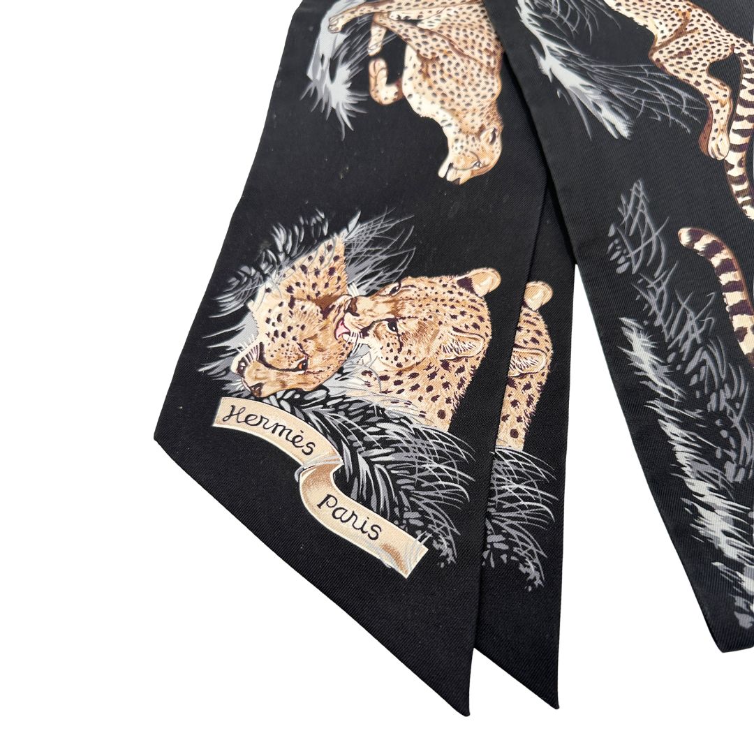 Hermes Maxi Twilly Slim Guepards