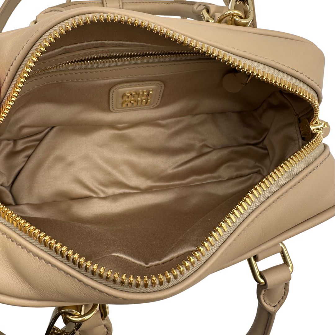 Borsa Miu Miu Arcadie regular sabbia