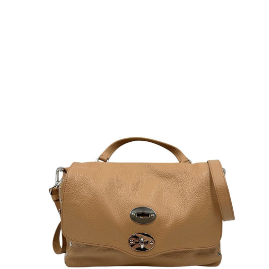 front Postina in pelle beige nella misura S