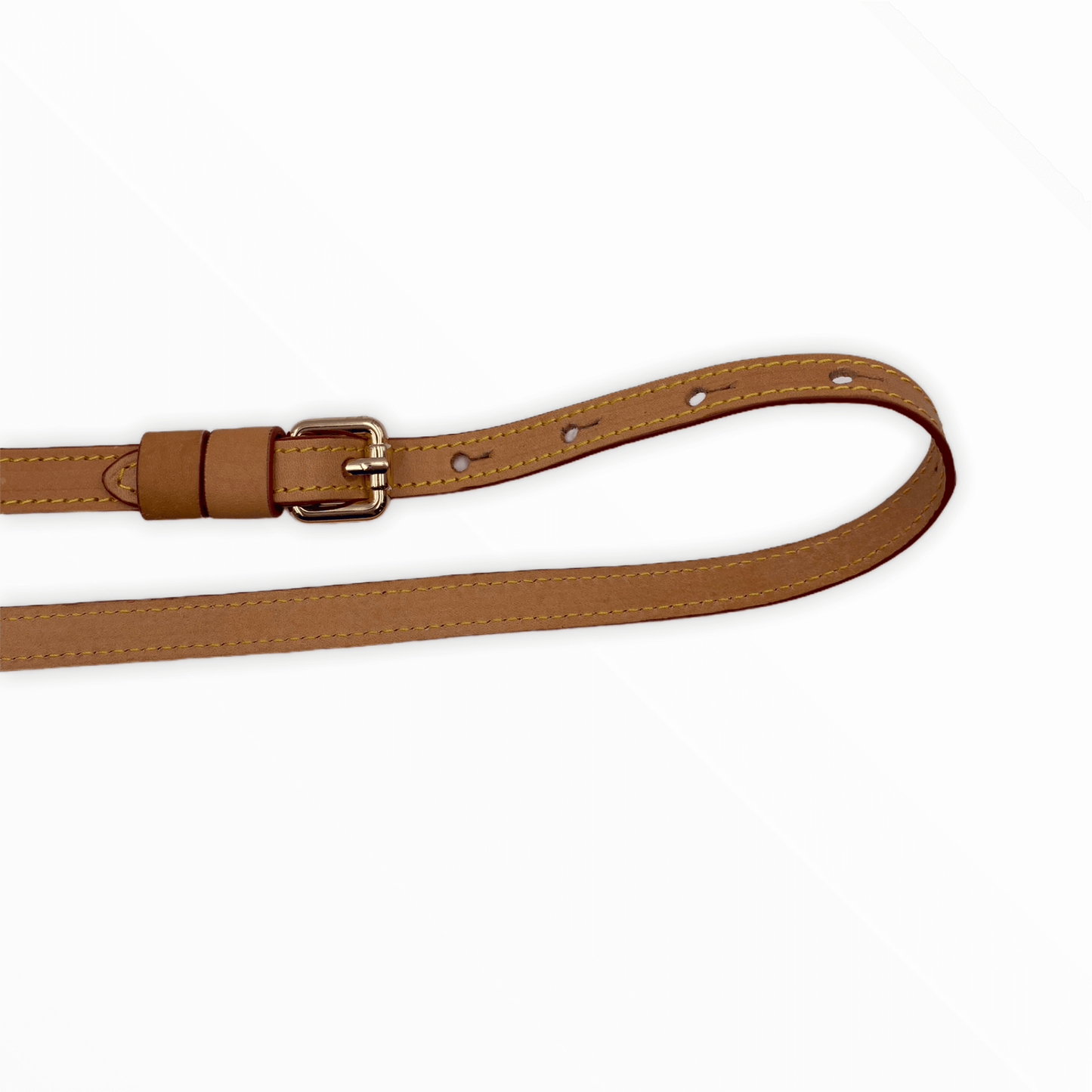 Tracolla amovibile in vacchetta naturale con hardware oro