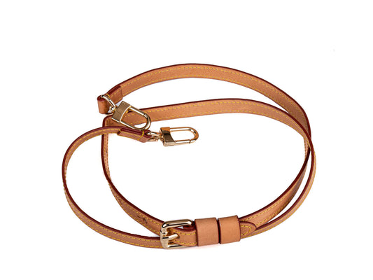 Tracolla amovibile in vacchetta naturale con hardware oro