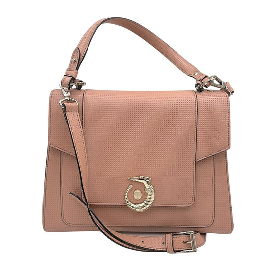 Foto borsa a mano Trussardi in pelle cipria con tracolla. Borse di marca usate.
