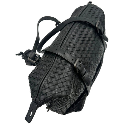  Borsa Bottega Veneta Montaigne in pelle trama intreccio nera, indossabile a spalla, di lusso, originale, ottime condizioni, usata