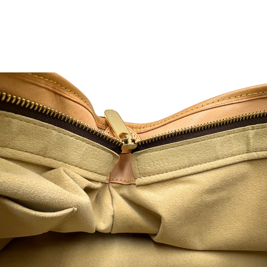 Codice, Borsa LV Trouville in tela monogram e vacchetta naturale. Originale, usata, di lusso, in ottime condizioni.