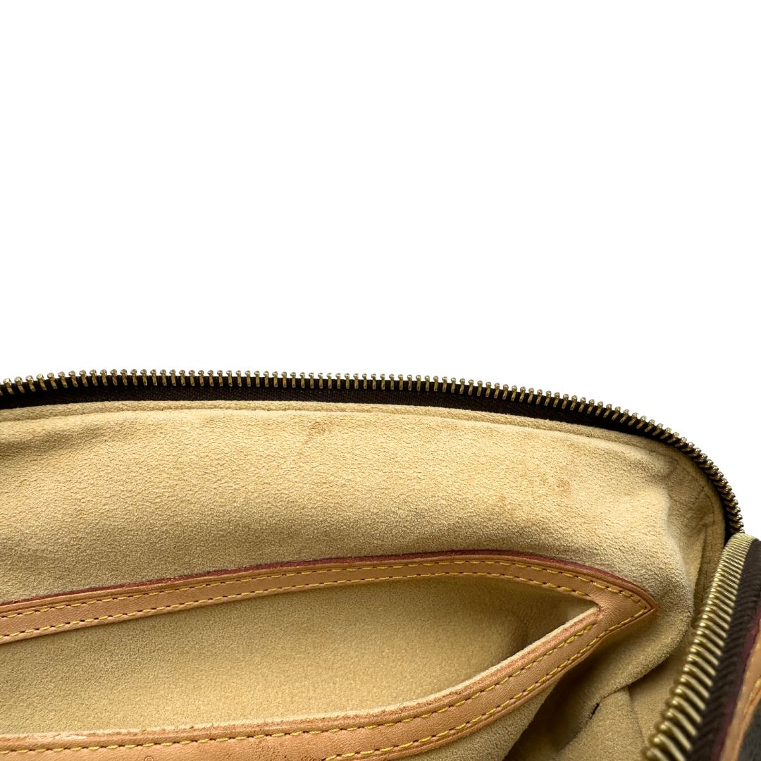 Interno, Borsa LV in canvas monogrammato marrone e hardware dorato, nella versione MM, di lusso, originale, ottime condizioni, usata 