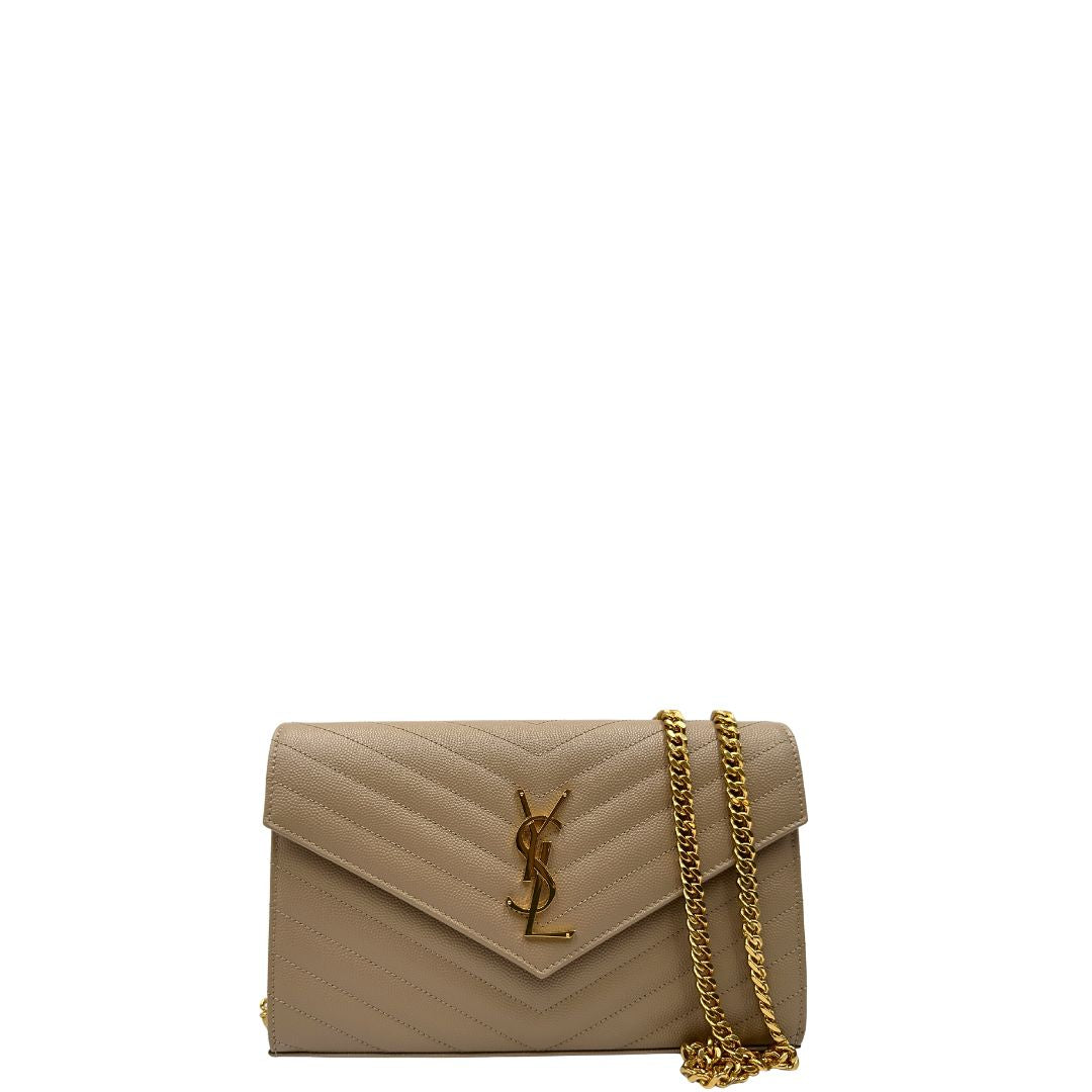 Pochette Envelope Cassandre Saint Laurent Beige