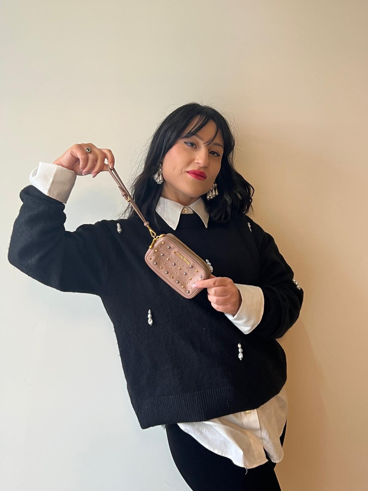 Pochette Miu Miu Studded Double Zip