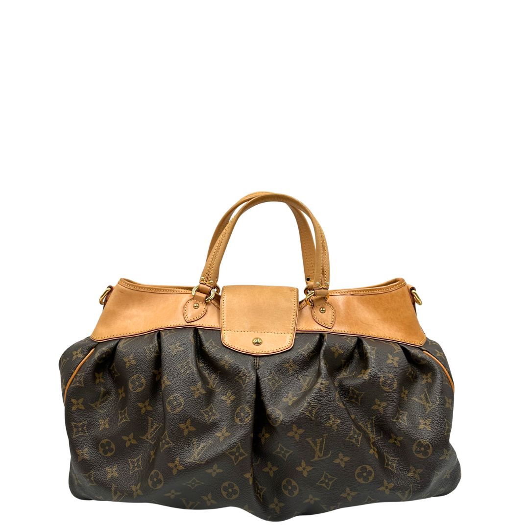 Retro, Borsa LV Trouville in tela monogram e vacchetta naturale. Originale, usata, di lusso, in ottime condizioni.
