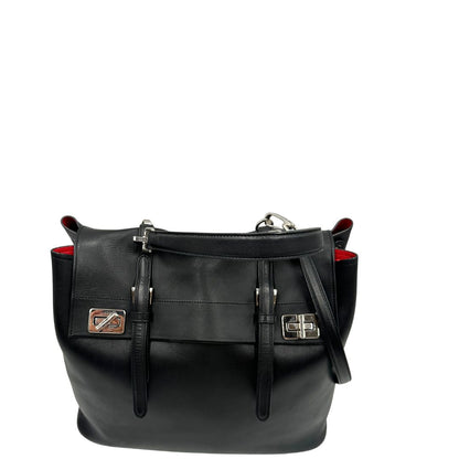 Borsa Prada 2Way in pelle nera con hardware argentato, di lusso, originale, ottime condizioni, usat