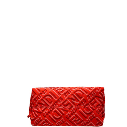 base Beauty Fendi in nylon color tulipano con iconico logo su tutta la superficie e parti metalliche dorate, di lusso, originale, eccellenti condizioni. 