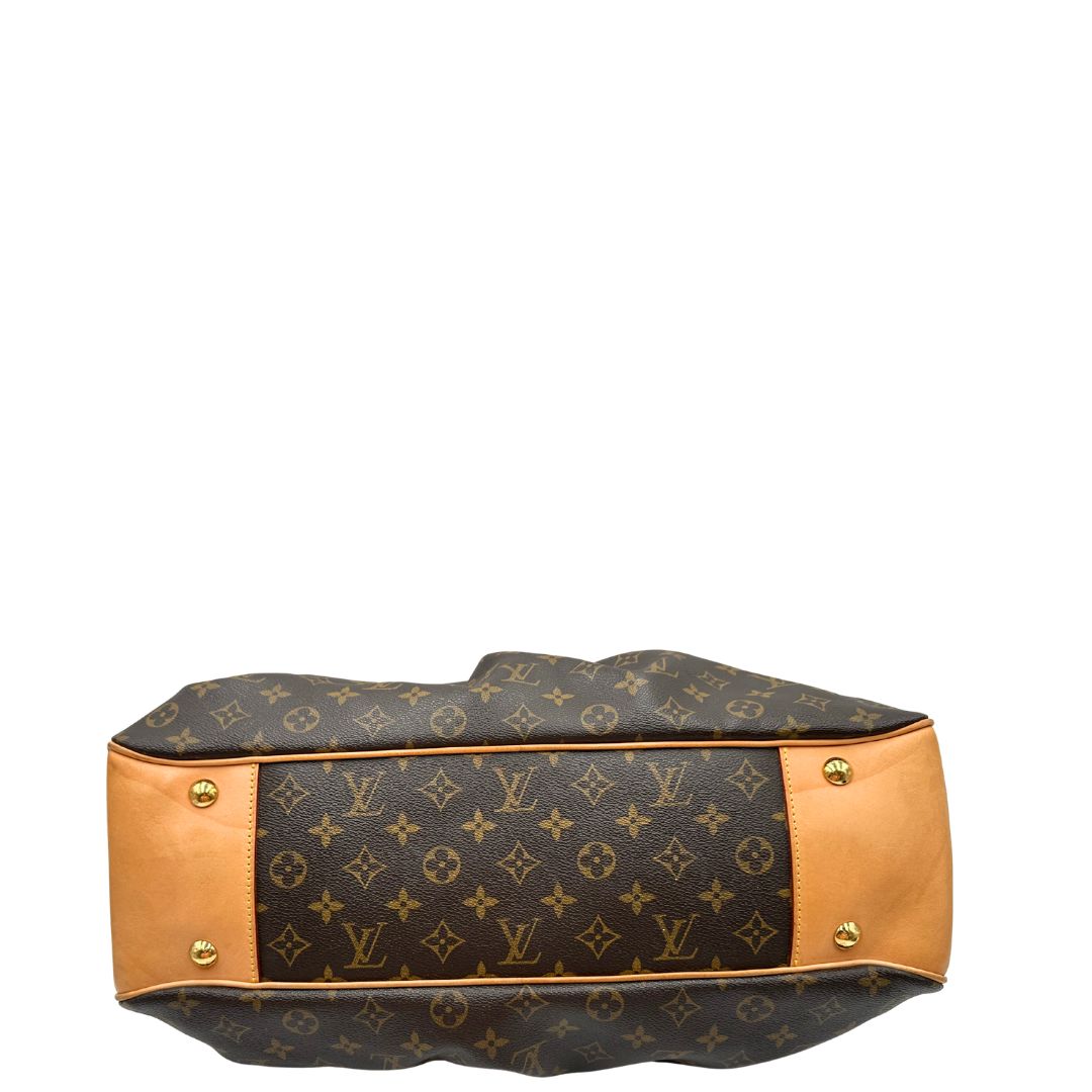 Base, Borsa LV Trouville in tela monogram e vacchetta naturale. Originale, usata, di lusso, in ottime condizioni.
