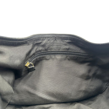Interno, Borsa Borbonese nera con finiture in pelle tono su tono e profili trama occhio di pernice, di lusso, originale, ottime condizioni, usata