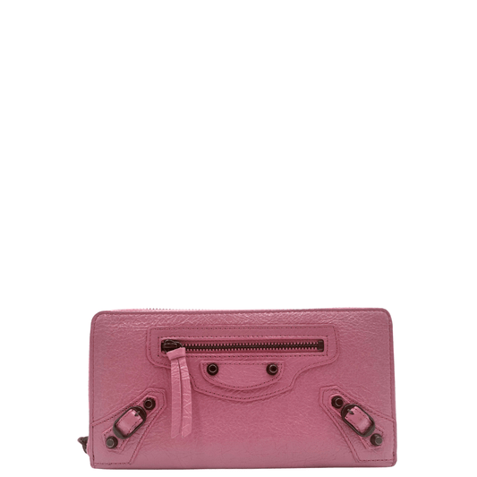 Portafoglio Continental Balenciaga in pelle rosa. Accessori di lusso usati