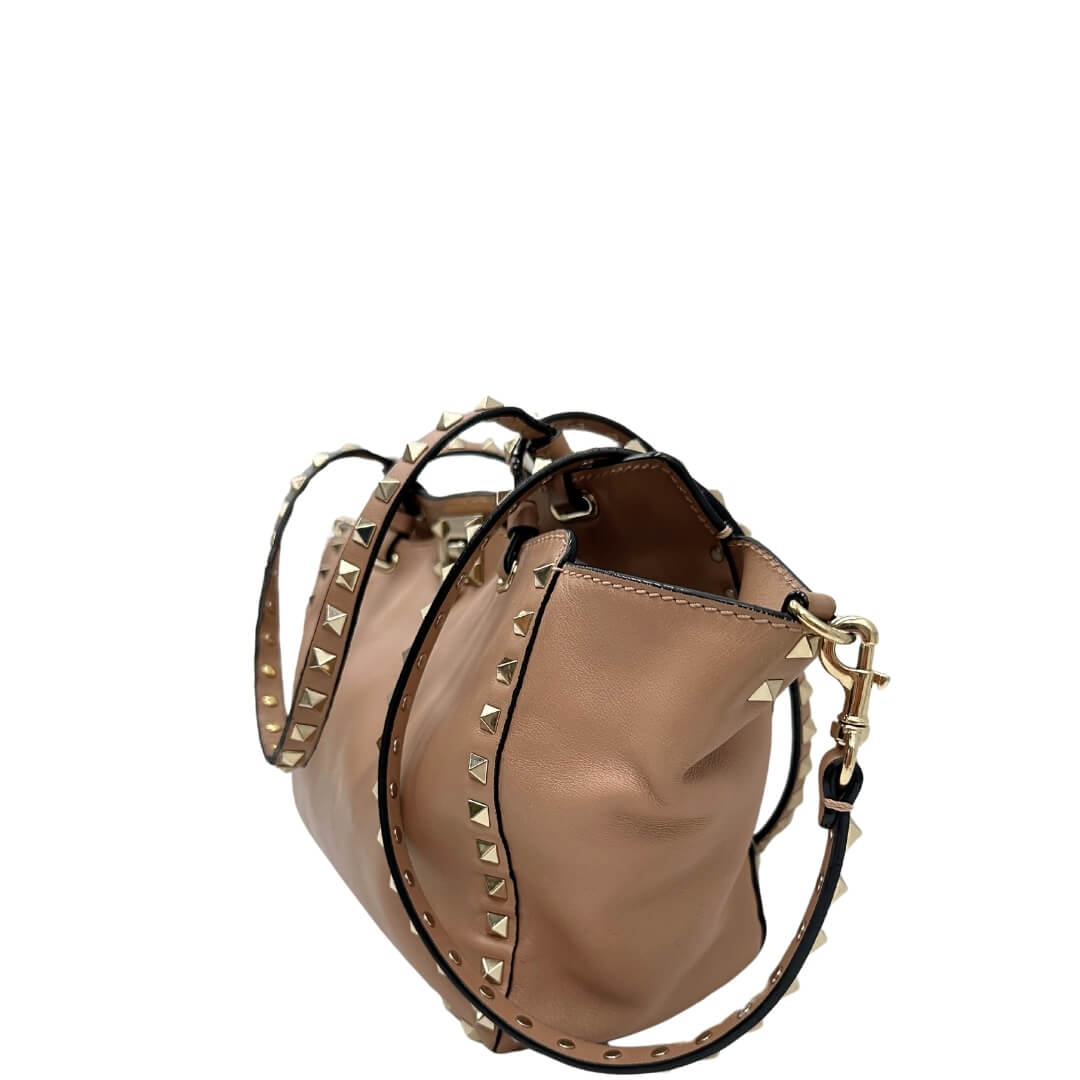 Valentino Garavani Rockstud Borsa Mimetico Tessuto Tracolla – Nuova Con Scatola