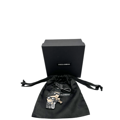 Portachiavi Black Leather Family Dolce&Gabbana