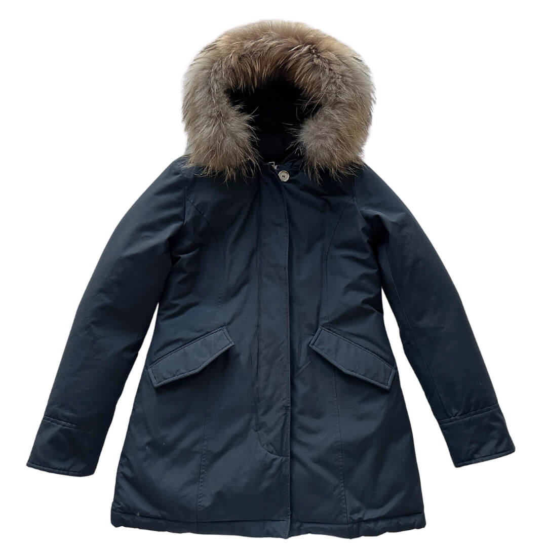 Parka Woolrich in tessuto blu notte