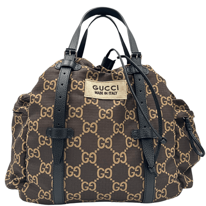 borsone gucci doppia g in tessuto marrone. Maxi tote usata originale ed in condizioni eccellenti