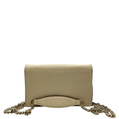 Foto wallet on chain Gucci in pelle beige avorio. Borse di lusso usate