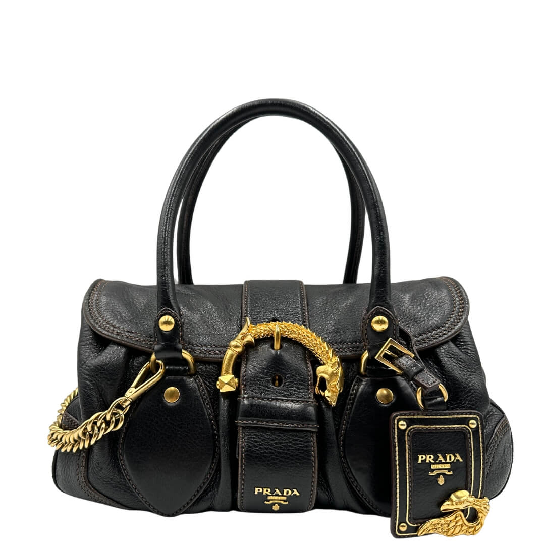 Satchel Leather Dragon Prada