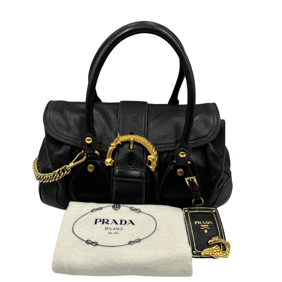 Satchel Leather Dragon Prada