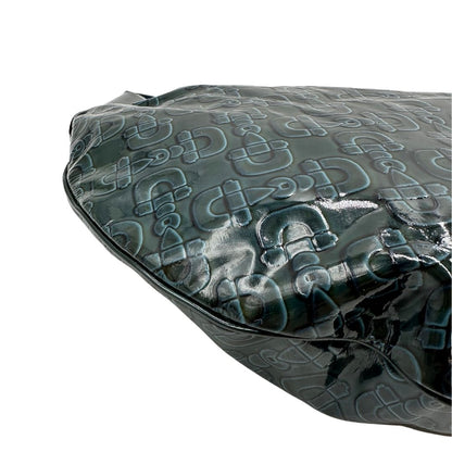 angolo Borsa Gucci in pelle verniciata verde petrolio con trama Horsebit; munita di un manico singolo e impreziosita da inserti metallici dorati. 
