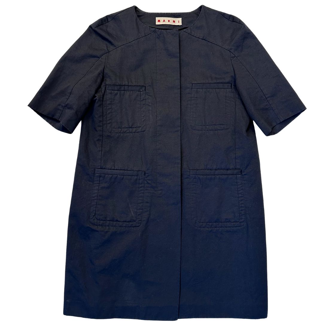 Soprabito Marni in misto cotone e lino, taglia 42. Modello con spalla sciallata.