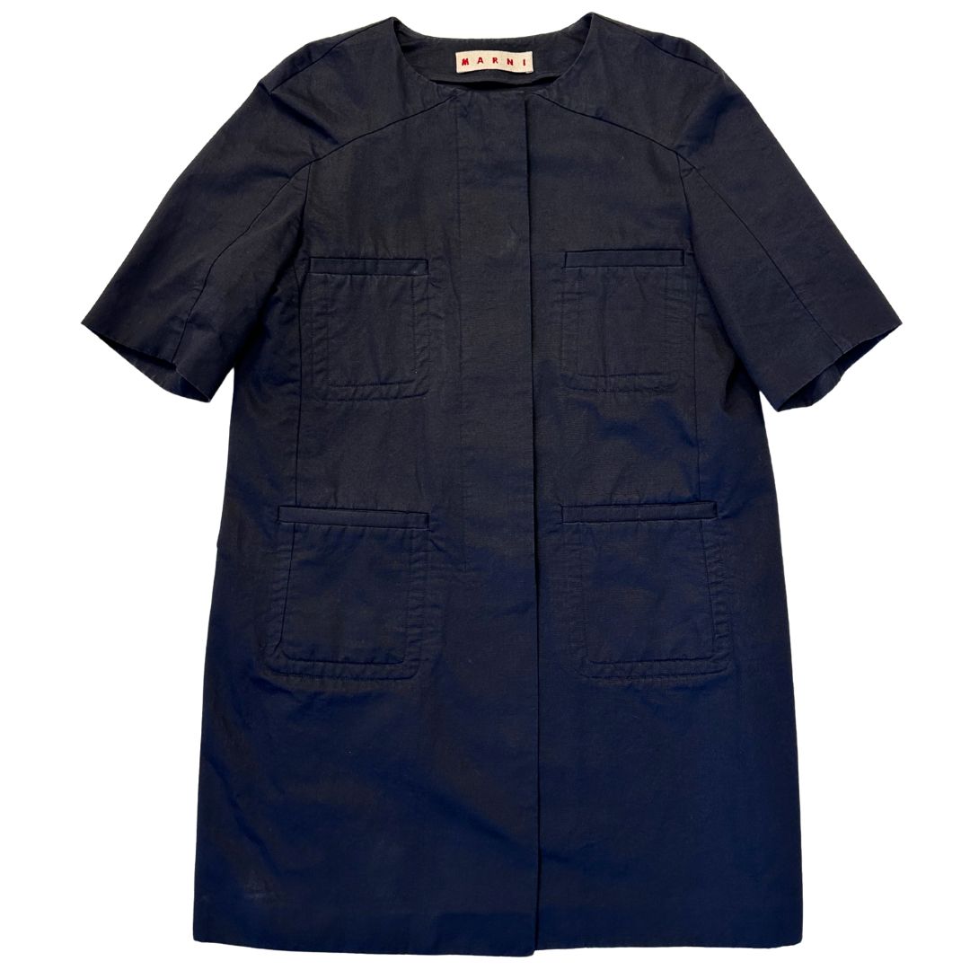 Soprabito Marni in misto cotone e lino, taglia 42. Modello con spalla sciallata.