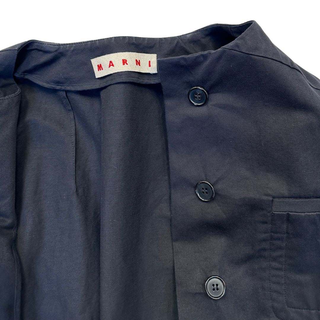 Soprabito Marni in misto cotone e lino, taglia 42. Modello con spalla sciallata.