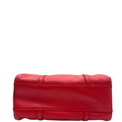 base Borsa Balenciaga in pelle color rosso fragola con parti metalliche argentate; munita di doppi manici e una tracolla amovibile e regolabile 