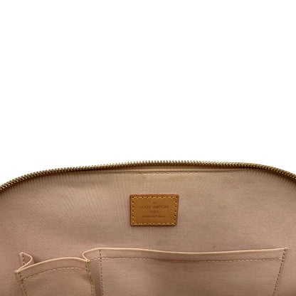 Interno Alma PM Louis Vuitton in pelle Vernis color noisette con parti metalliche dorate e doppi manici stondati; da portare a mano. Originale, usato, in condizioni ottime. 