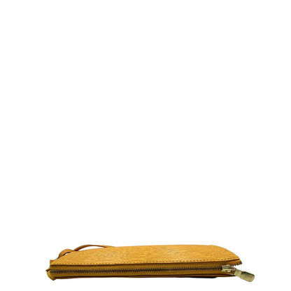 Pochette Louis Vuitton Accessoires in pelle Epi giallo ocra con parti metalliche dorate, munita di mono manico e tracolla regolabile, e amovibile. Completa di scatola. Originale, usato, condizioni ottime. 