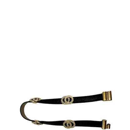 Bracciale Bulgari in pelle nero a doppio giro, con charm in metallo dorati. Completo di scatola logata.