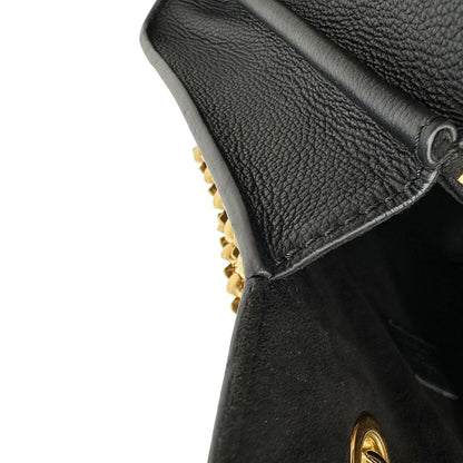 Borsa Louis Vuitton Victoire in canvas marrone monogram, finiture in pelle nera e parti metalliche dorate; munita di una tracolla in catena scorrevole. Completa di scatola, di lusso, originale.