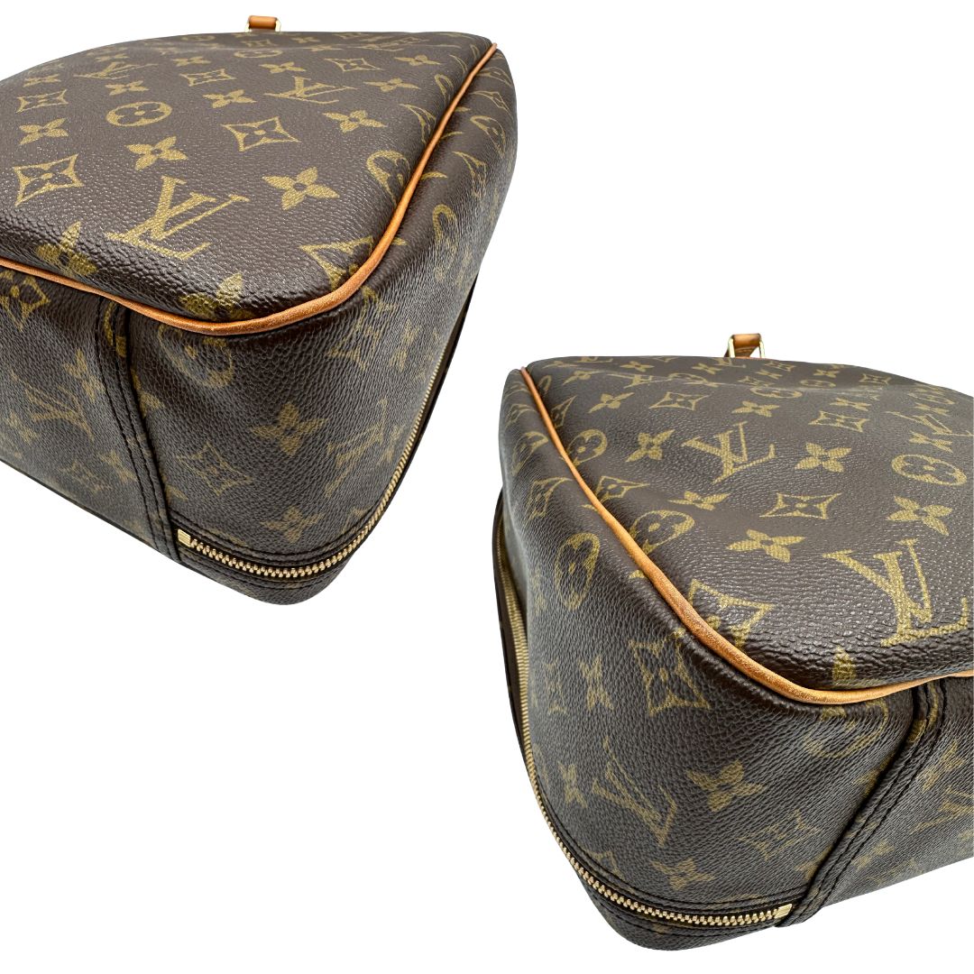 Borsa Louis Vuitton in canvas marrone monogram con parti metalliche dorate e finiture in vacchetta naturale; munita di doppi manici. Completa di dustbag, lucchetto e chiavi, di lusso, originale, ottime condizioni. 
