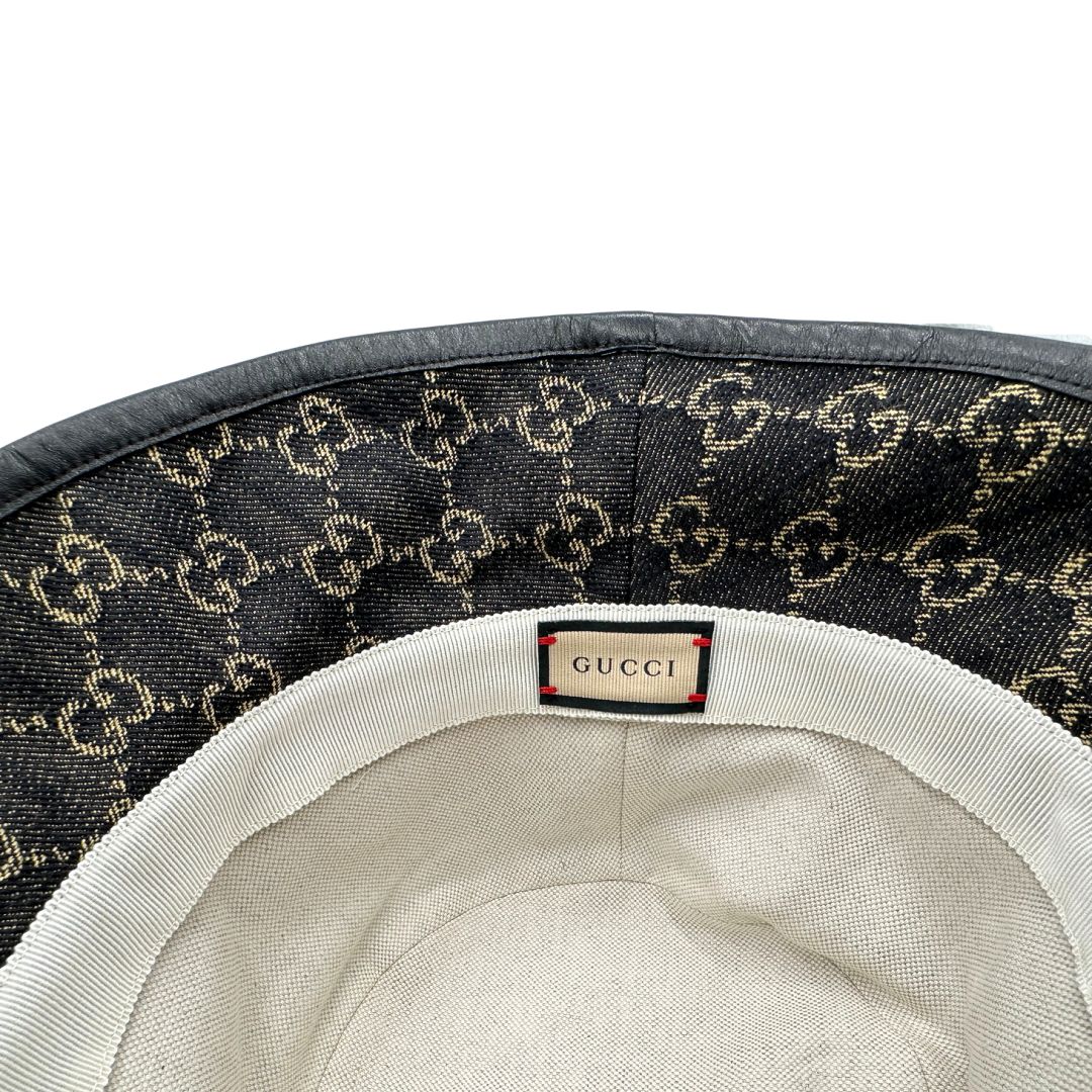 Cappello Gucci in denim GG monogram in 100% cotone. Completo di busta logata e cartellini, di lusso, originale, ottime condizoni.